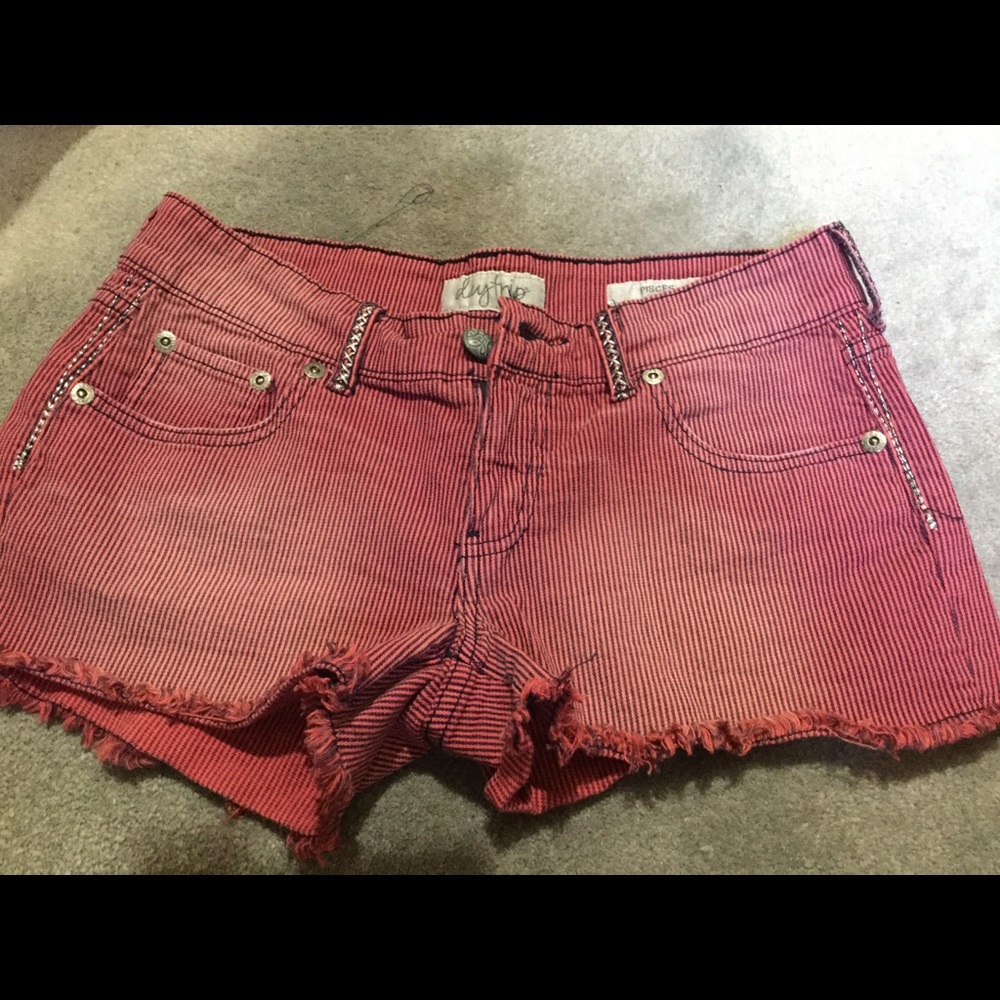 Red day trip shorts